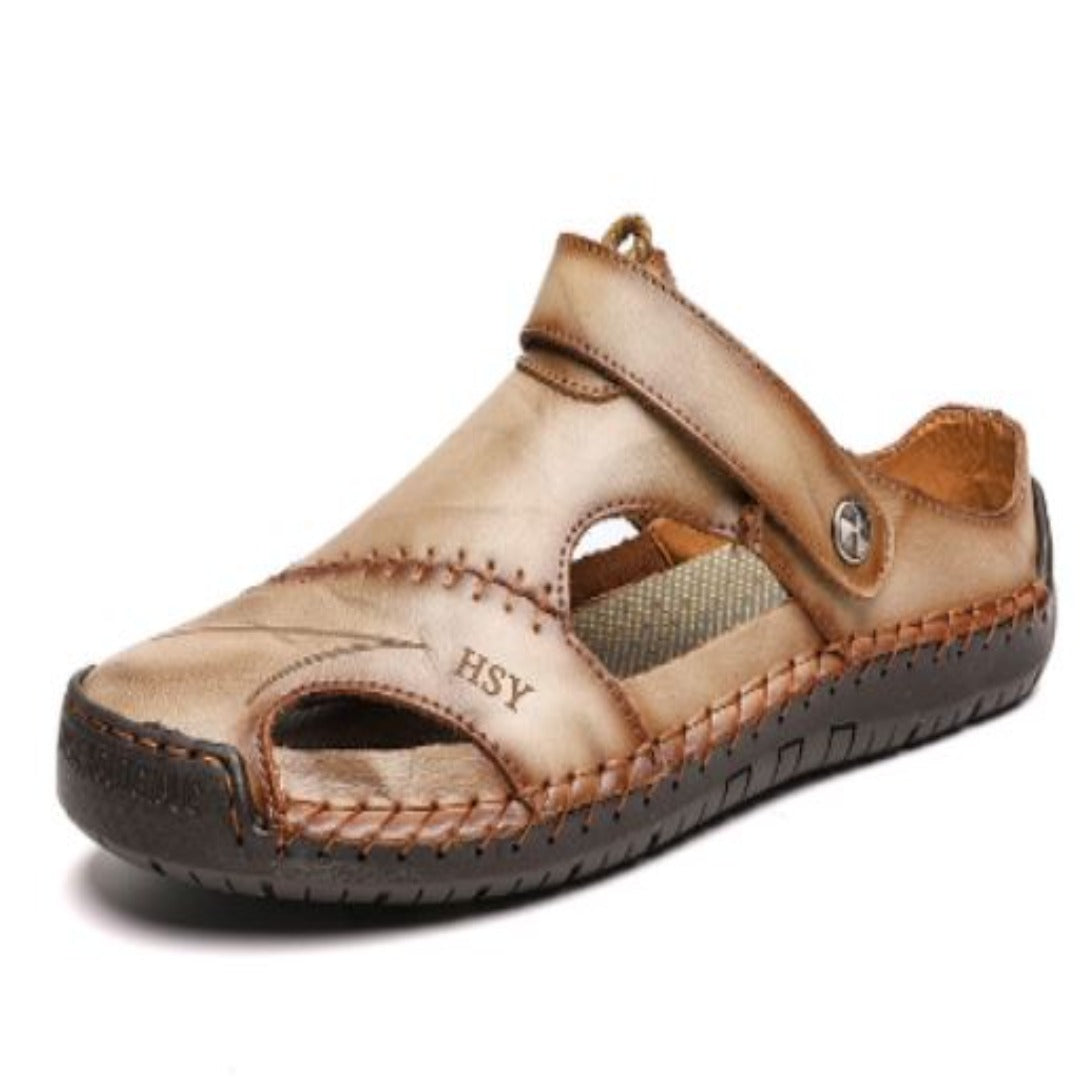 Snappy Soft Leather Sandals For Outdoor Men