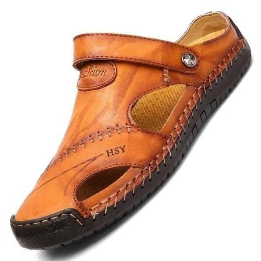 Snappy Soft Leather Sandals For Outdoor Men