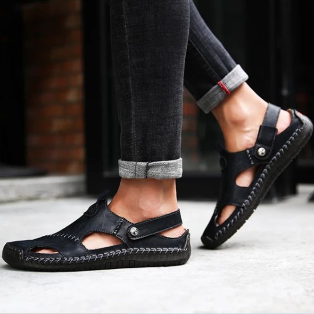 Snappy Soft Leather Sandals For Outdoor Men
