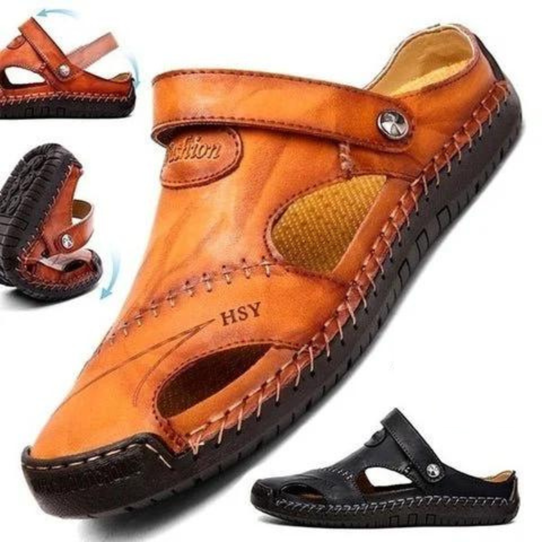Snappy Soft Leather Sandals For Outdoor Men