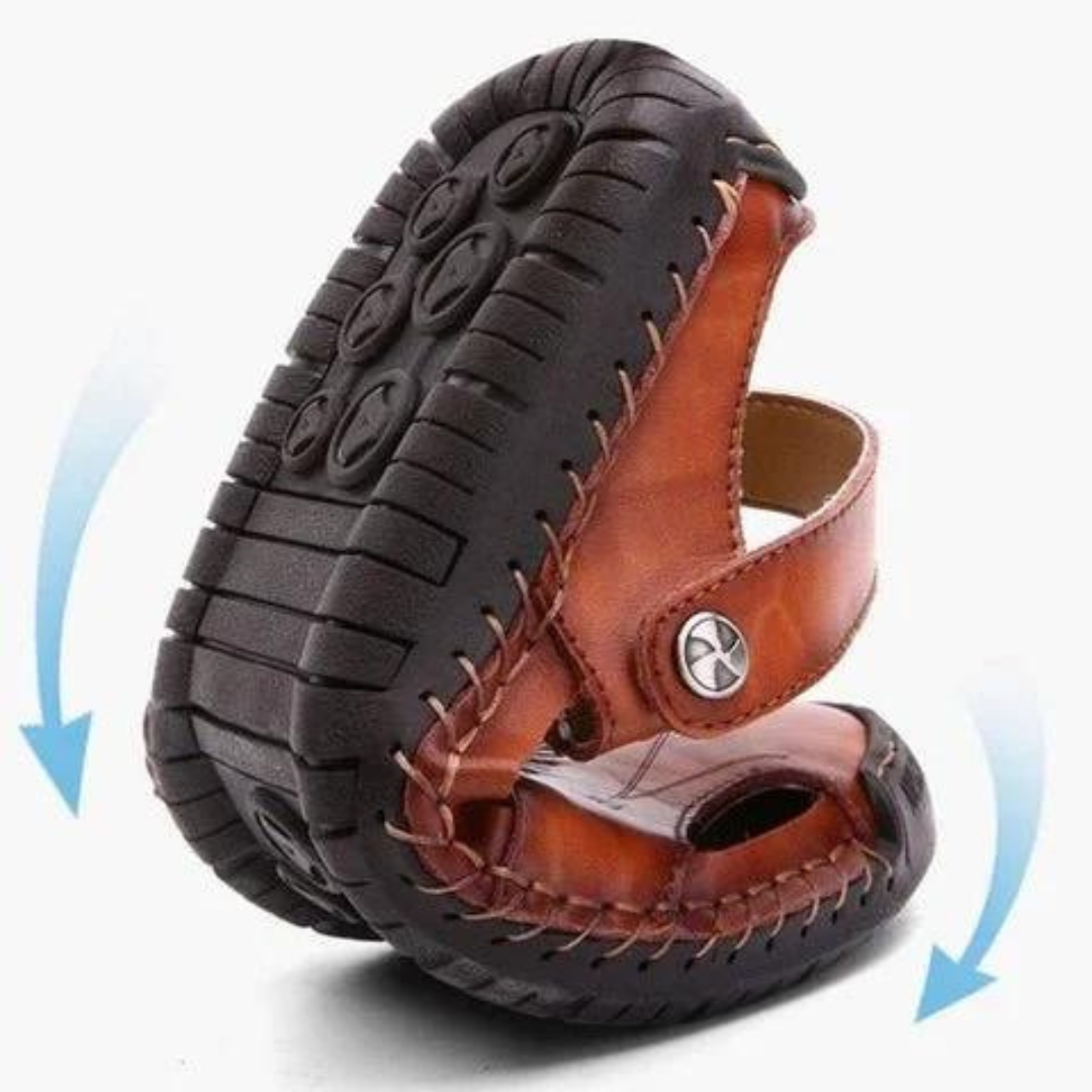 Snappy Soft Leather Sandals For Outdoor Men