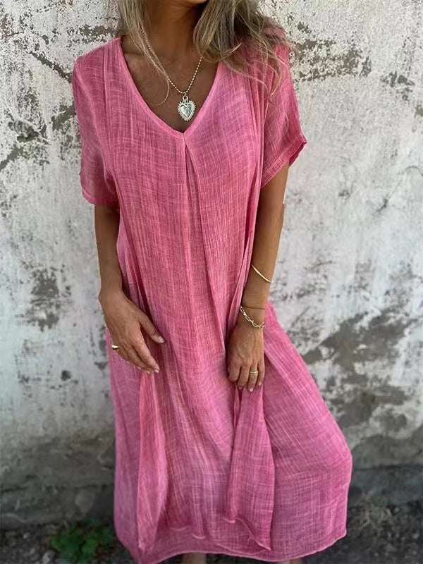 Janice Elegant V-neck Midi Dress