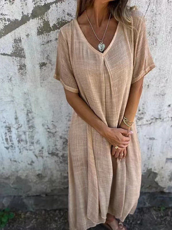 Janice Elegant V-neck Midi Dress