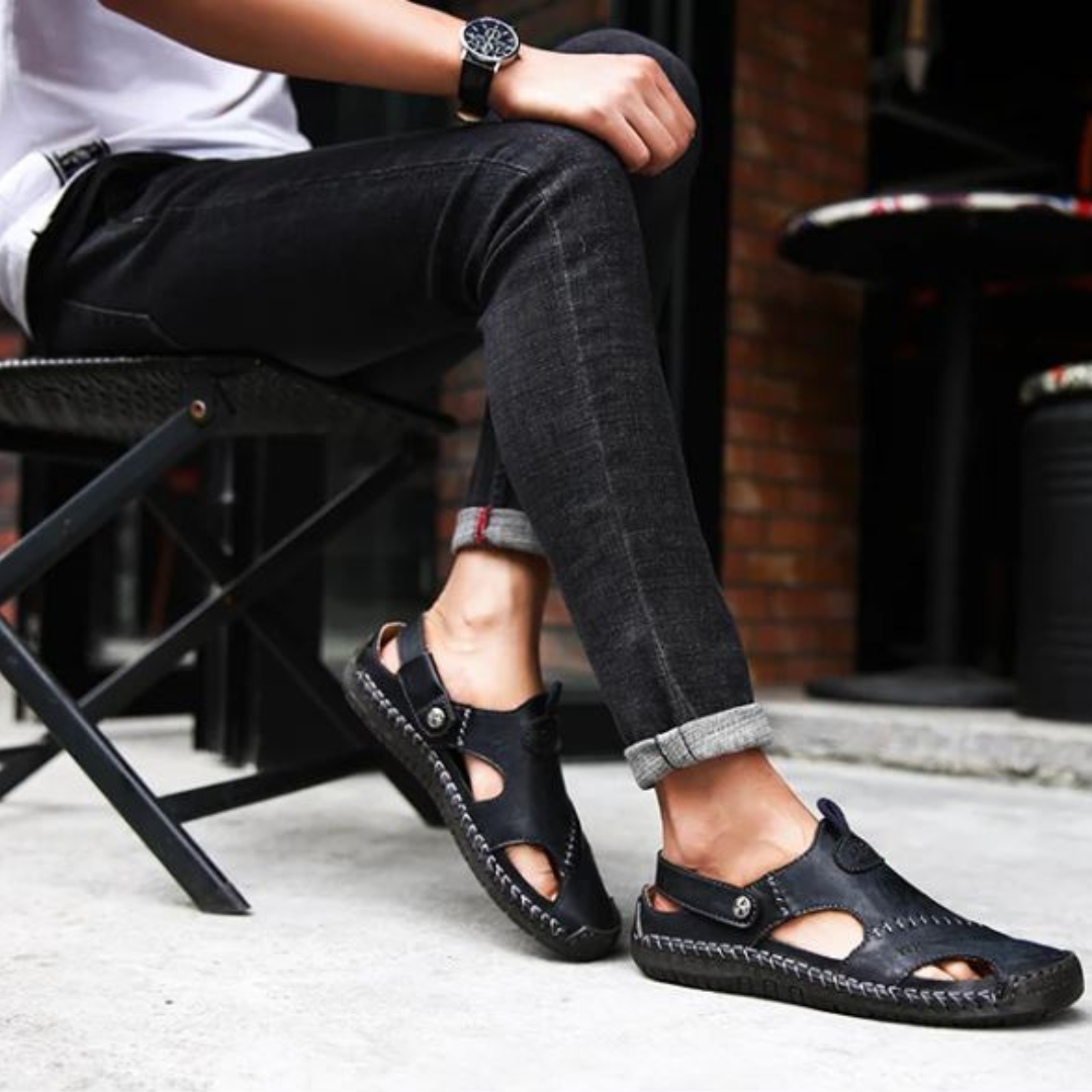 Snappy Soft Leather Sandals For Outdoor Men